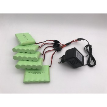 6v 2400mah AA NI-MH Battery with charger High capacity electric toy battery Remote car ship robot rechargeable 6 v 2400 mah