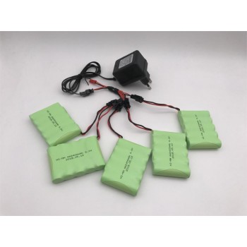 6v 2400mah AA NI-MH Battery with charger High capacity electric toy battery Remote car ship robot rechargeable 6 v 2400 mah