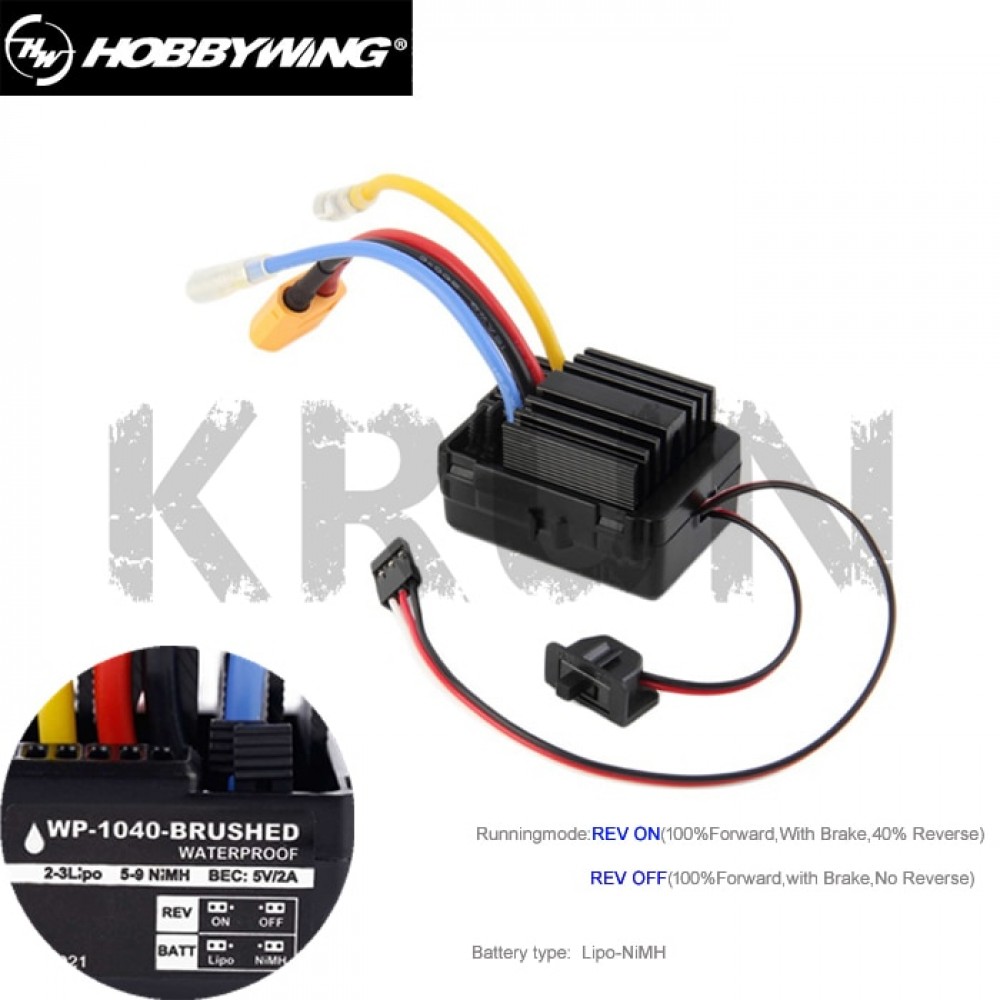 WP 1040 60A Waterproof Brushed ESC Controller for Hobbywing Quicrun Car Motor
