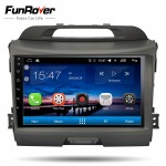 FUNROVER Car Radio Multimedia DVD Player Android8.0 2din navigation for KIA Sportage 2011-2015 recorder stereo headunit Gps WIFI