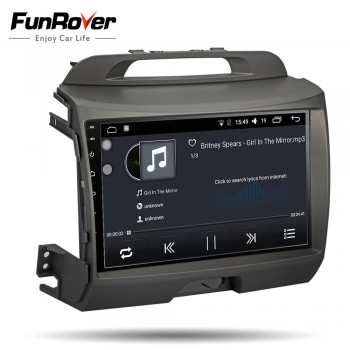 FUNROVER Car Radio Multimedia DVD Player Android8.0 2din navigation for KIA Sportage 2011-2015 recorder stereo headunit Gps WIFI