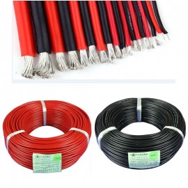 2PCS 1meter Red amp; 1meter Black Silicon 12AWG / 14AWG / 16AWG / 22AWG / 24AWG Heatproof Soft Silicone SR Wire Cable For RC Toys