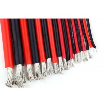 2PCS 1meter Red amp; 1meter Black Silicon 12AWG / 14AWG / 16AWG / 22AWG / 24AWG Heatproof Soft Silicone SR Wire Cable For RC Toys