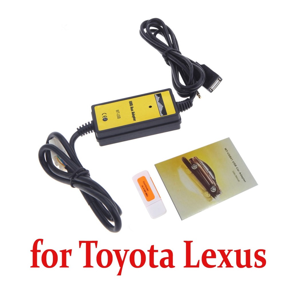Car Radio Digital USB MP3 Interface CD Changer Adapter with 3.5mm AUX In Input For TOYOTA LEXUS Corolla Series 6 + 6PIN