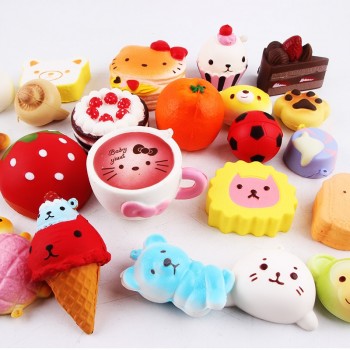 10pcs/set mini food bread squishy slow rising jumbo lanyard Squishy Slow Rising squeeze lanyard for keys groot phone strap
