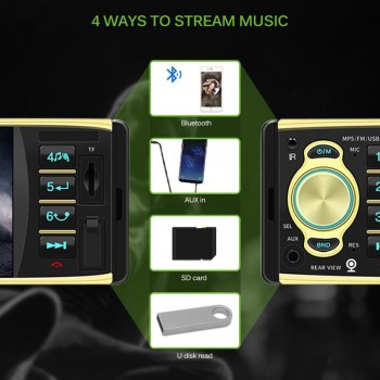 4.1 TFT HD Digital Bluetooth Car MP5 Player MP4 APE MP3 Player With USB/SD FM Radio Digital Clock Steering Wheel Remote Control
