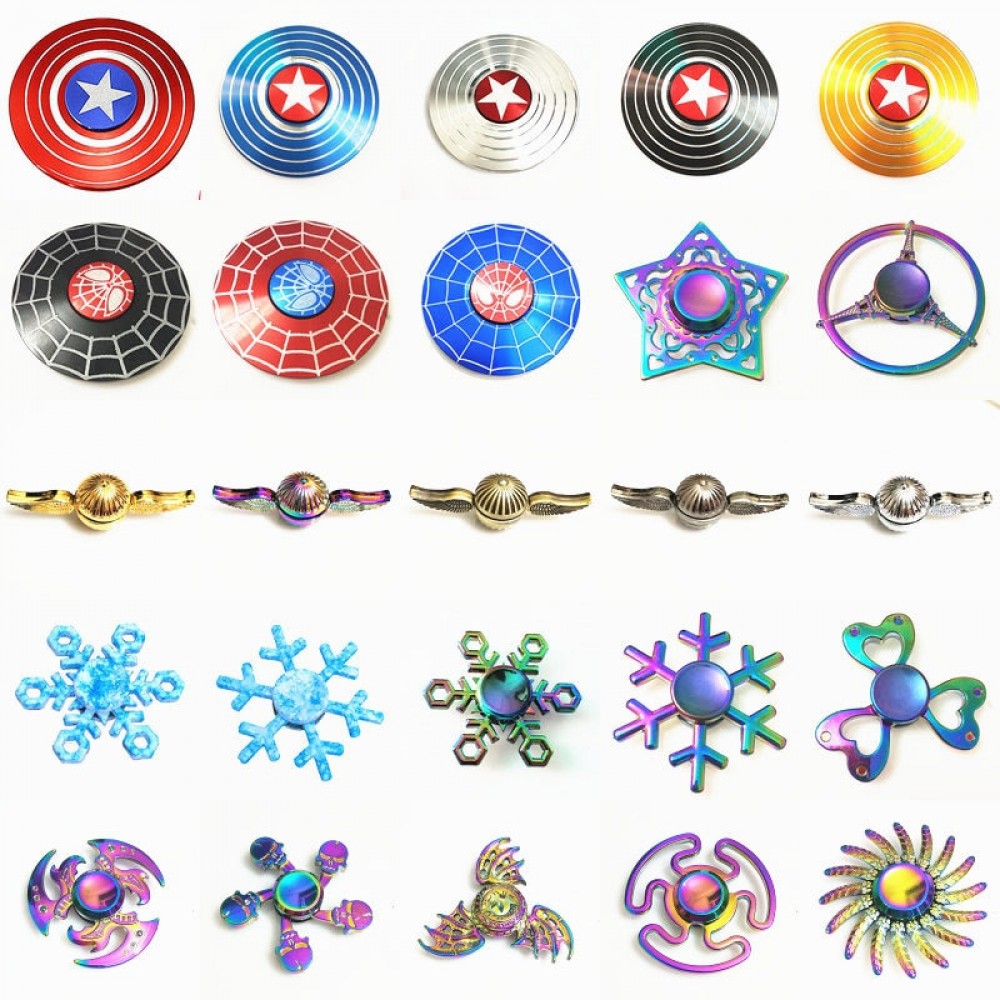 American spiderman Cupid Snowflake Fidget Spinner EDC Hand Spinners Autism ADHD Kids Christmas Gifts Metal Finger Toys Spinners