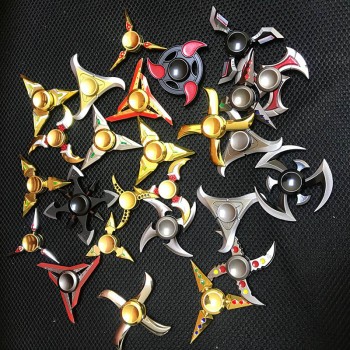 Metal Fidget Spinner Naruto Finger Spinner Tri cross Metal Hand fidget Ring Model EDC Stuffer For Kid/Adult Toys hot Wheels