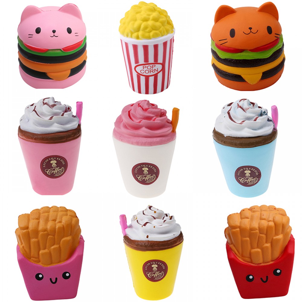 Funny Jumbo Squishies Toys Children Slow Rising Annealing Toy Hamburger Stress Relief Toy Sweet Scented Squeeze Gift