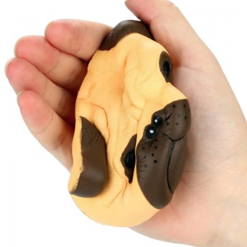 Jumbo Cute Dog Head Squishy Simulation Animal Slow Rising Soft Squeeze Toys PU Bread Cake Fun for Kid Birthday Gift 11*8CM
