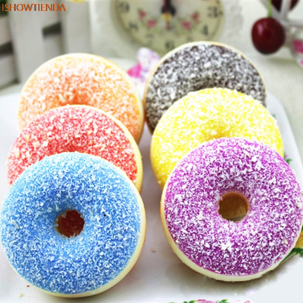 PU Squishy Squeeze Toy Stress Reliever Soft Colourful Doughnut Scented Slow Rising Stress Relief Cute Squishy Drop Shipping