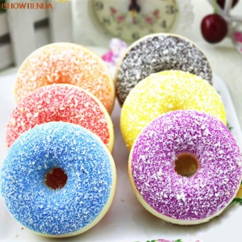 PU Squishy Squeeze Toy Stress Reliever Soft Colourful Doughnut Scented Slow Rising Stress Relief Cute Squishy Drop Shipping
