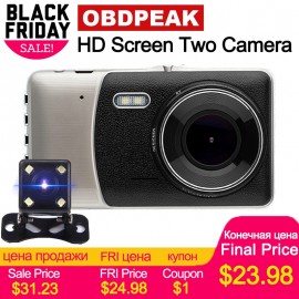 4.0 Inch Car DVR 1080P car rearview mirror Dash Camera IPS Screen Full HD  Video 170 Degree Dash Cam reverse image dual lens cam