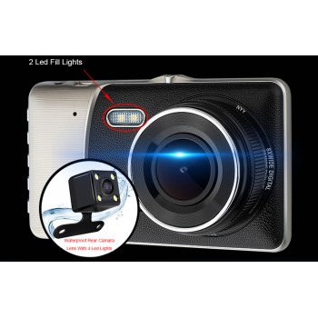 4.0 Inch Car DVR 1080P car rearview mirror Dash Camera IPS Screen Full HD  Video 170 Degree Dash Cam reverse image dual lens cam
