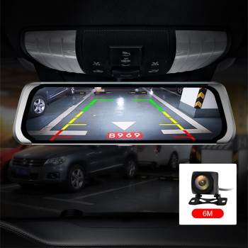 AWESAFE 10 Inch Touch Screen Full HD 1080P Car Dvr Stream RearView Mirror Dash Camera Dual Lens Recording Car Recorder dash cam