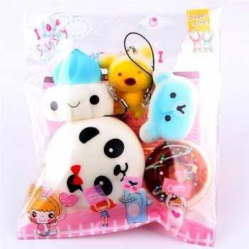 New Brand Squash Anti-stress Toy 15pcs Squeeze Medium Mini Soft Squishy Bread Toys Key Balle Anti Stress Squishy oyuncak 25