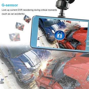 Dash Cam New Dual Lens Car DVR Camera Full HD 1080P 4 IPS Front+Rear 2.5D Mirror Night Vision Video Recorder Parking Monitor