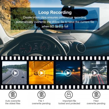 Dash Cam New Dual Lens Car DVR Camera Full HD 1080P 4 IPS Front+Rear 2.5D Mirror Night Vision Video Recorder Parking Monitor