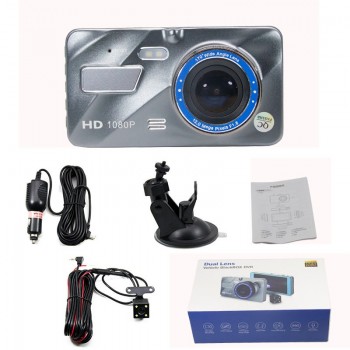 Dash Cam New Dual Lens Car DVR Camera Full HD 1080P 4 IPS Front+Rear 2.5D Mirror Night Vision Video Recorder Parking Monitor