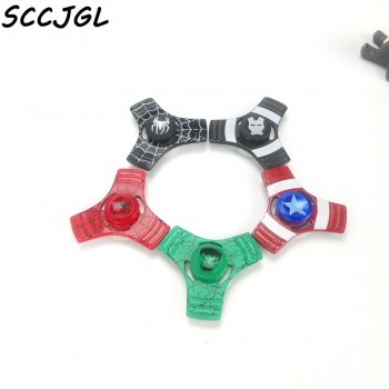 New 6 Colors Styles Captain America Spider Man Fidget Spinner Metal Hand Spinner Ceramic Bearing Spinner For Autism ADHD Baby