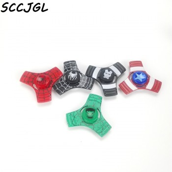 New 6 Colors Styles Captain America Spider Man Fidget Spinner Metal Hand Spinner Ceramic Bearing Spinner For Autism ADHD Baby