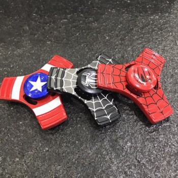 New 6 Colors Styles Captain America Spider Man Fidget Spinner Metal Hand Spinner Ceramic Bearing Spinner For Autism ADHD Baby