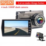 HGDO 4.0 IPS Car DVR Camera Dual Lens Dash Cam FHD 1080P with Rear view Auto Registrator Digital Video Recorder Camcorder