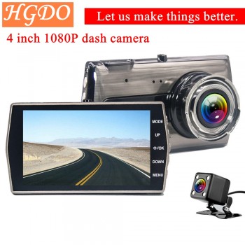 HGDO 4.0 IPS Car DVR Camera Dual Lens Dash Cam FHD 1080P with Rear view Auto Registrator Digital Video Recorder Camcorder
