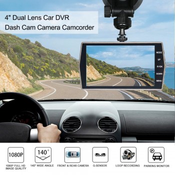 HGDO 4.0 IPS Car DVR Camera Dual Lens Dash Cam FHD 1080P with Rear view Auto Registrator Digital Video Recorder Camcorder