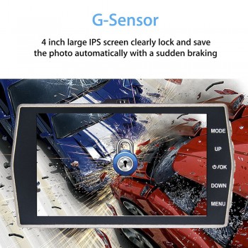 HGDO 4.0 IPS Car DVR Camera Dual Lens Dash Cam FHD 1080P with Rear view Auto Registrator Digital Video Recorder Camcorder