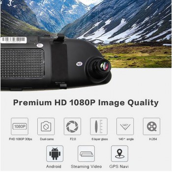 Car Rearview Mirror DVR 7 IPS 3G Android 5.0 GPS Navigation 1080P video Camera recorder WiFi Bluetooth Car Detector Black Box