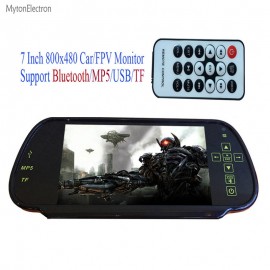 Bluetooth / MP5 / TF / USB 800x480 LCD Car / FPV Rear view Mirror Monitor 7 inch screen for Camera PAL/NTSC (car or truck / Bus)
