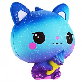 Jumbo Kawaii Ice Cream Cat Squishy PU Kitty Doll Simulated Animal Scent Slow Rising Soft Squeeze Toys Fun for Kid Xmas Gift
