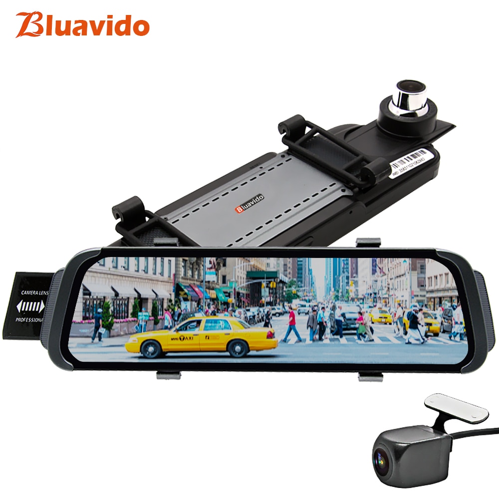 Bluavido 10 inch Mirror DVR android ADAS Car Camera GPS Maps FHD 1080P Car Rear View Mirror video recorder Night Vision Dash Cam