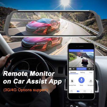 Bluavido 10 inch Mirror DVR android ADAS Car Camera GPS Maps FHD 1080P Car Rear View Mirror video recorder Night Vision Dash Cam