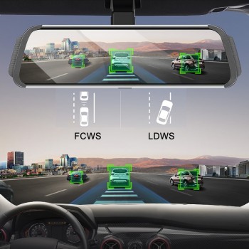 Bluavido 10 inch Mirror DVR android ADAS Car Camera GPS Maps FHD 1080P Car Rear View Mirror video recorder Night Vision Dash Cam