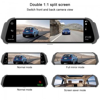 Bluavido 10 inch Mirror DVR android ADAS Car Camera GPS Maps FHD 1080P Car Rear View Mirror video recorder Night Vision Dash Cam