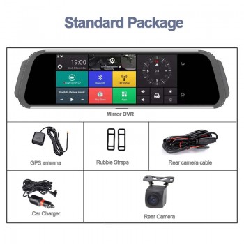 Bluavido 10 inch Mirror DVR android ADAS Car Camera GPS Maps FHD 1080P Car Rear View Mirror video recorder Night Vision Dash Cam