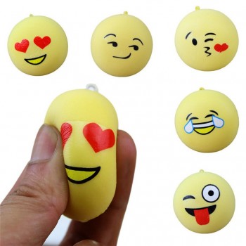 1pcCute Mochi Squishies Emoji Super Slow Rising Fruits Scented Squeeze Stress Relief Toys for children for kid A1