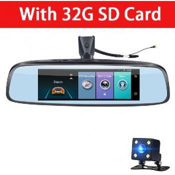 QUIDUX Car Rearview Mirror 8.0 IPS 4G DVR ADAS GPS Navigetor FHD 1080P Video Camera Recorder Bluetooth WIFI 16G Android Dashcam
