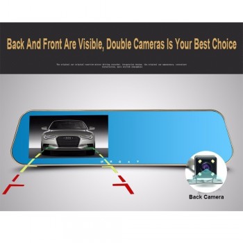 Gryan 4.3 Car Rearview Mirror Car Dvr Dual Lens Dash Cam Recorder Full HD 1080P  Night Vision Auto Registrator Dash Camera
