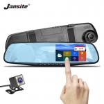 Jansite Car DVR Dual Lens Touch Screen FHD Car Camera Video Recorder Rearview Mirror With Rear view DVR Dashcam Auto Registrator