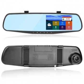 Jansite Car DVR Dual Lens Touch Screen FHD Car Camera Video Recorder Rearview Mirror With Rear view DVR Dashcam Auto Registrator