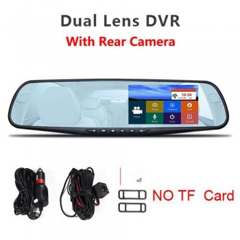 Jansite Car DVR Dual Lens Touch Screen FHD Car Camera Video Recorder Rearview Mirror With Rear view DVR Dashcam Auto Registrator