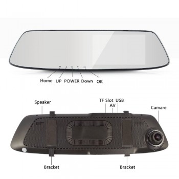 Gryan 4.7 inch Car Rearview Mirror Car Dvr Camera IPS Touch Screen Dash Cam FHD 1080P Rear View Mirror Dual Lens Auto Dash Cam