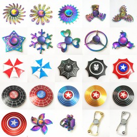 Rainbow Hand Finger Fidget Spinner gyro Eye Electroplate Hybrid Bearing Zilver Zinc Alloy Metal EDC Hand Tri spiner SZJD
