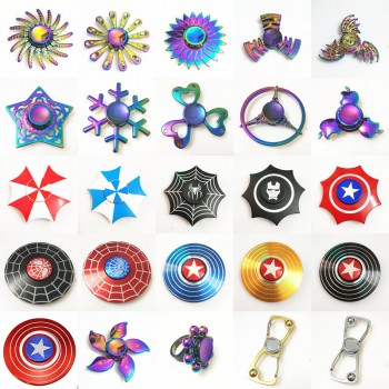 Rainbow Hand Finger Fidget Spinner gyro Eye Electroplate Hybrid Bearing Zilver Zinc Alloy Metal EDC Hand Tri spiner SZJD