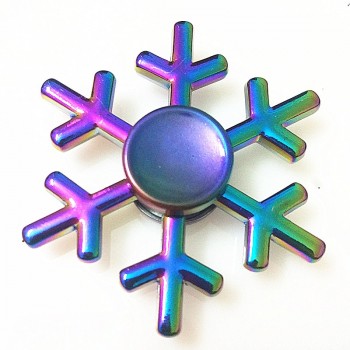 Rainbow Hand Finger Fidget Spinner gyro Eye Electroplate Hybrid Bearing Zilver Zinc Alloy Metal EDC Hand Tri spiner SZJD