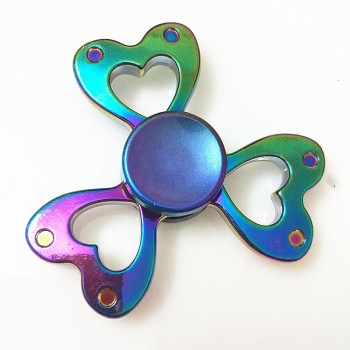 Rainbow Hand Finger Fidget Spinner gyro Eye Electroplate Hybrid Bearing Zilver Zinc Alloy Metal EDC Hand Tri spiner SZJD