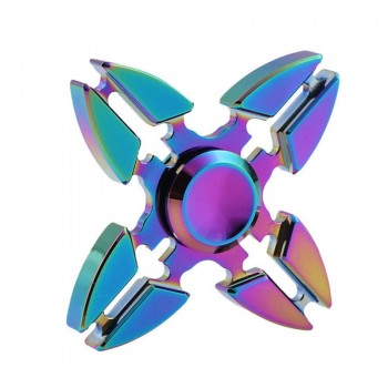 Rainbow Hand Finger Fidget Spinner gyro Eye Electroplate Hybrid Bearing Zilver Zinc Alloy Metal EDC Hand Tri spiner SZJD